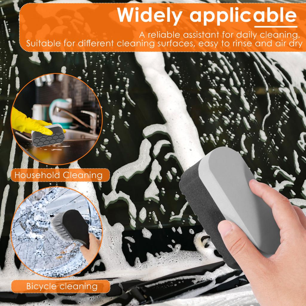 7Pcs Car Wheel Cleaning Kit Multiple Clean Tool with Storage Bag Soft Rim Brush Microfibre Flat Wheel Brush Sponge Detail Wiping