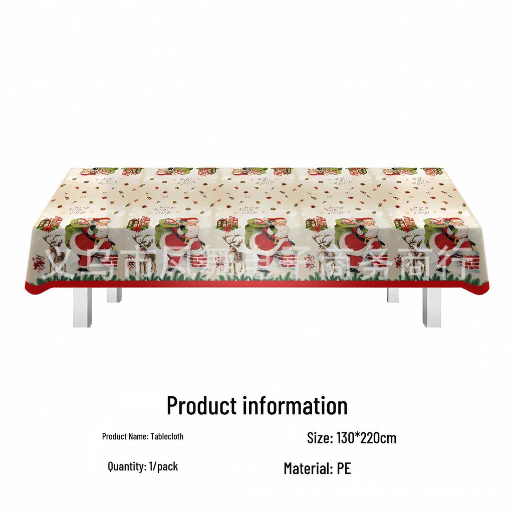 Retro Christmas Party Disposable Tableware and Decorations with Reindeer, Santa Claus, and Snowman Theme