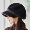 Fleece Warm Octagonal Hat Women's Autumn and Winter Outdoor Windproof Ear Protection Beret British Retro Cap