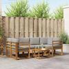 Outdoor Sofa Set with Cushions 7 pcs Natural and Light Grey