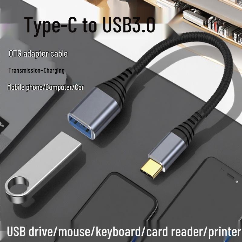 High-Speed Type-C To USB 3.0 OTG Adapter Cable for Mobile, Mouse, and Car Computer Connections