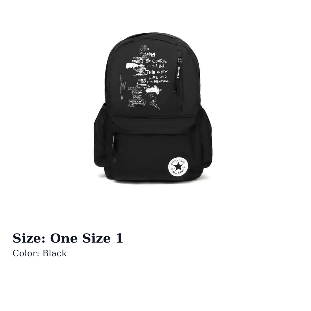 Converse Polyester Backpack Regular Unisex Black CV2213004PS-001(team354- )