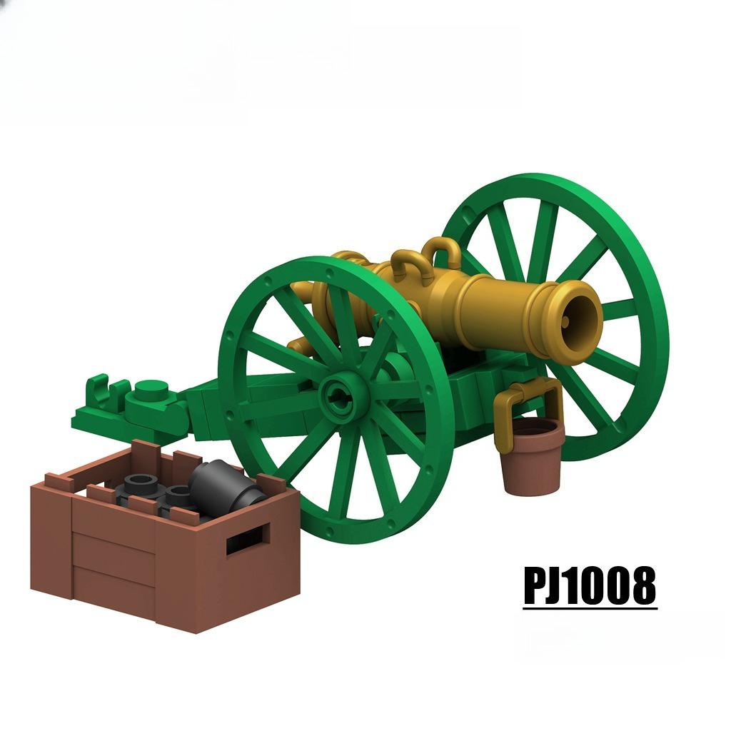 MOC Building Blocks Military Navy Figures Accessories Medieval Cannon Ammunition Wilderness Scene Tent Bonfire Brick Toy Gifts