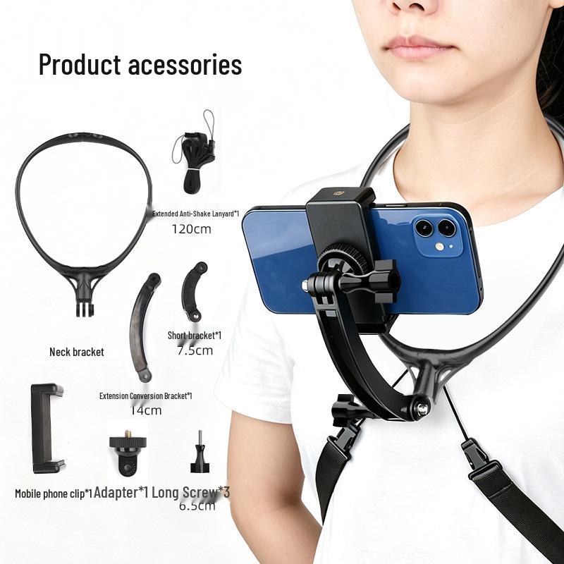Adjustable Neck & Chest Strap Holder for Mobile Phones - Ideal for Vlogging, Fishing, Cycling, Outdoor Activities & Live Broadcasts
