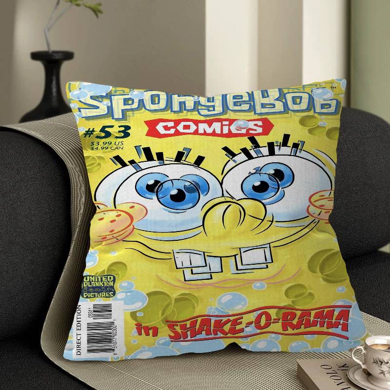 

SSponge BBob Anime Pillow Cover For Bedroom Room And Living Room Sofa Decorative Cushion Cover 30x30 cm