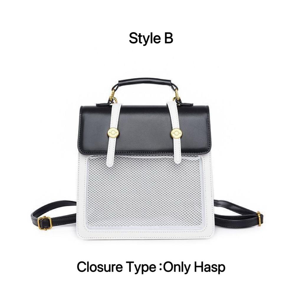 

Fashion Cute Ita Backpack New JK Shoulder Lolita Messenger Crossbody Bag Girls Transparent DIY Display Handbag Y2K Mini Knapsack 23x23x9cm