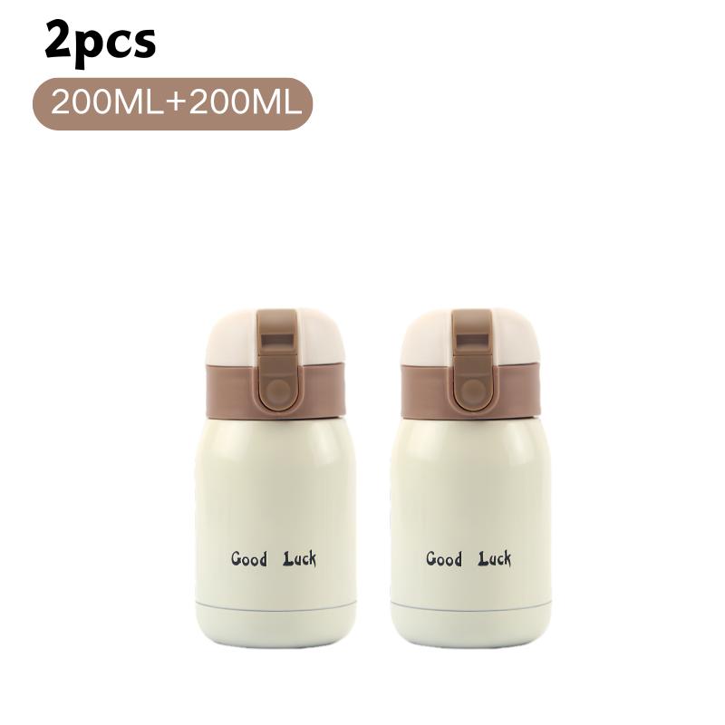 200/350ml Cute Mini Thermos Cup Stainless Steel Thermal Coffee Mug Portable Vacuum Flask Insulated Water Bottle with Button Lid