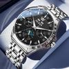 Relojes OLEVS para Hombre 7070 Lujo Moda Original Automático Mecánico para Hombre Calendario Fase Lunar Resistente al Agua Luminoso Fecha