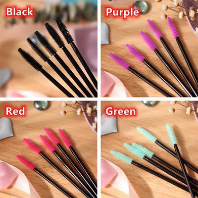 50PCS Disposable Silicone Eyelash Brushes Portable Professional Eyelashes Makeup Brush