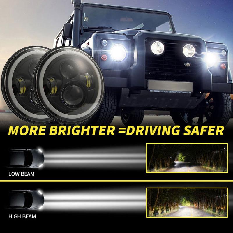 Motorbike LED Headlamp 12V Angel Eye DRL Light Strong Lumens for Cruiser Scooter and Touring Applications