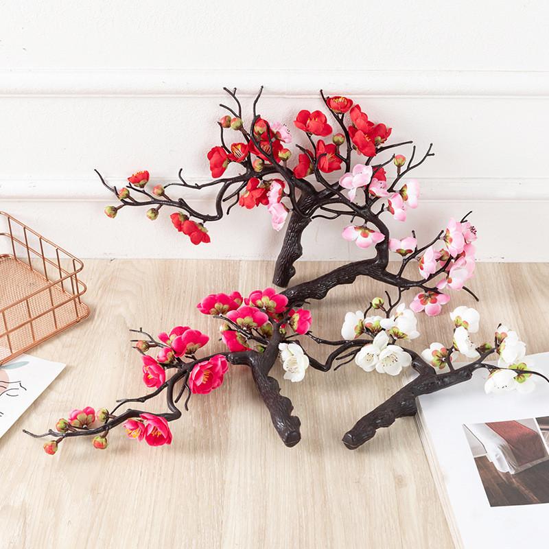 Potted Prunus Mume Simulation Artificial Flower Home Living Room Decoration