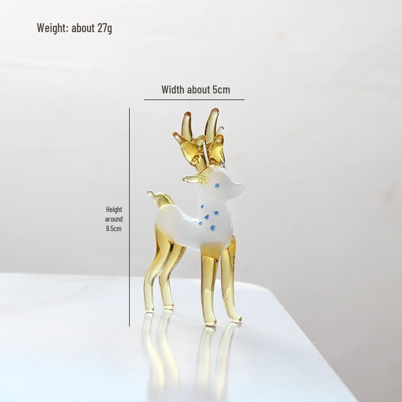 Pink Glass Deer Ornament - Handcrafted Animal Glassware for Home Décor and Gifts