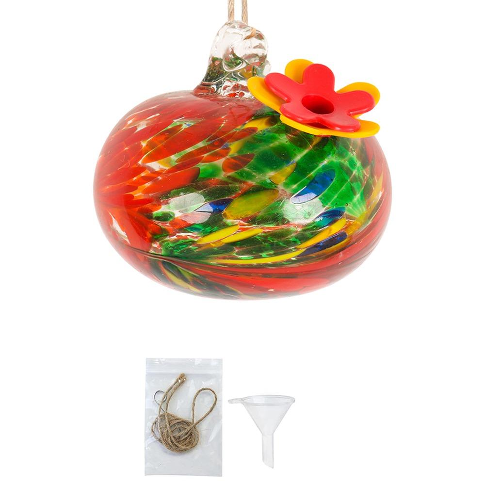 Droplet Shaped Bird Feeder Glass Ball Water Container Easy To Clean Hummingbird Feeder For Window