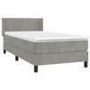 Maison Exclusive - Sommier à lattes de lit et matelas Gris clair 90x190 cm Velours