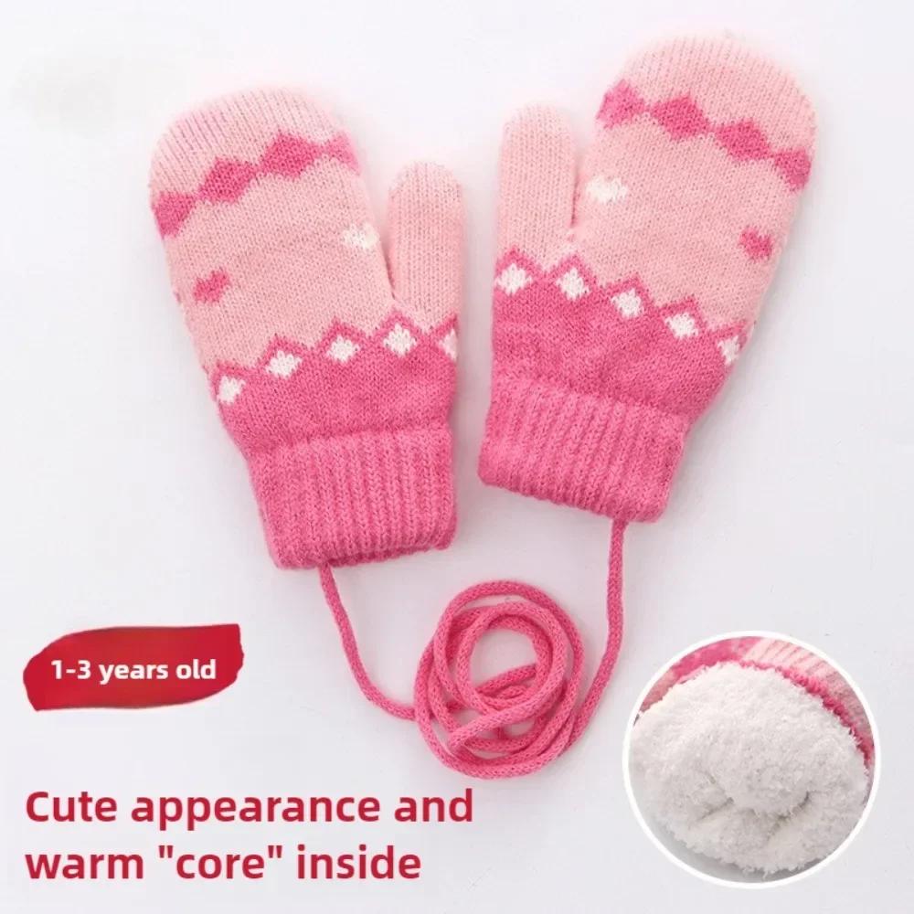 Koreanisches Süßes Herz Kinder Warme Handschuhe Winter Winddicht Verdicken Jungen Mädchen Kinder Fahrradhandschuhe Niedlich Mode Babyhandschuhe