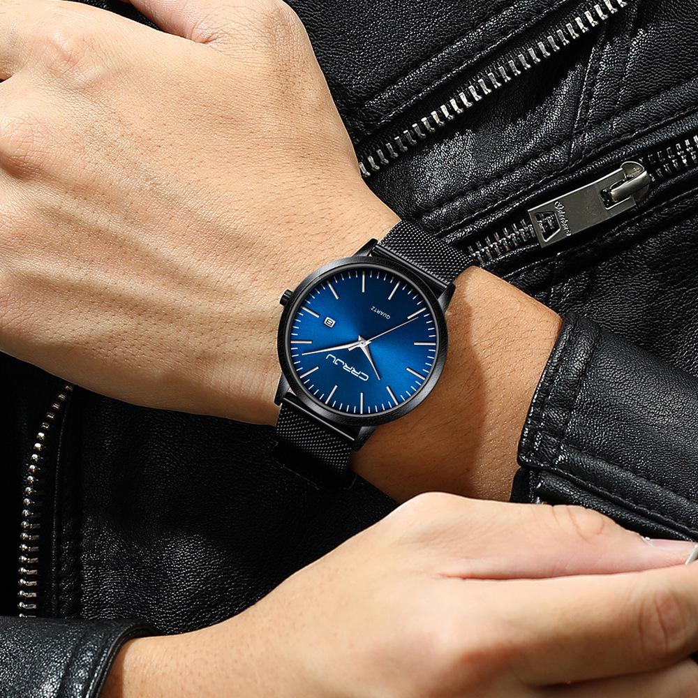 CRRJU 2172 Men's Casual Watch - Simple, Ultra-Thin Design with Calendar for Students and Professionals