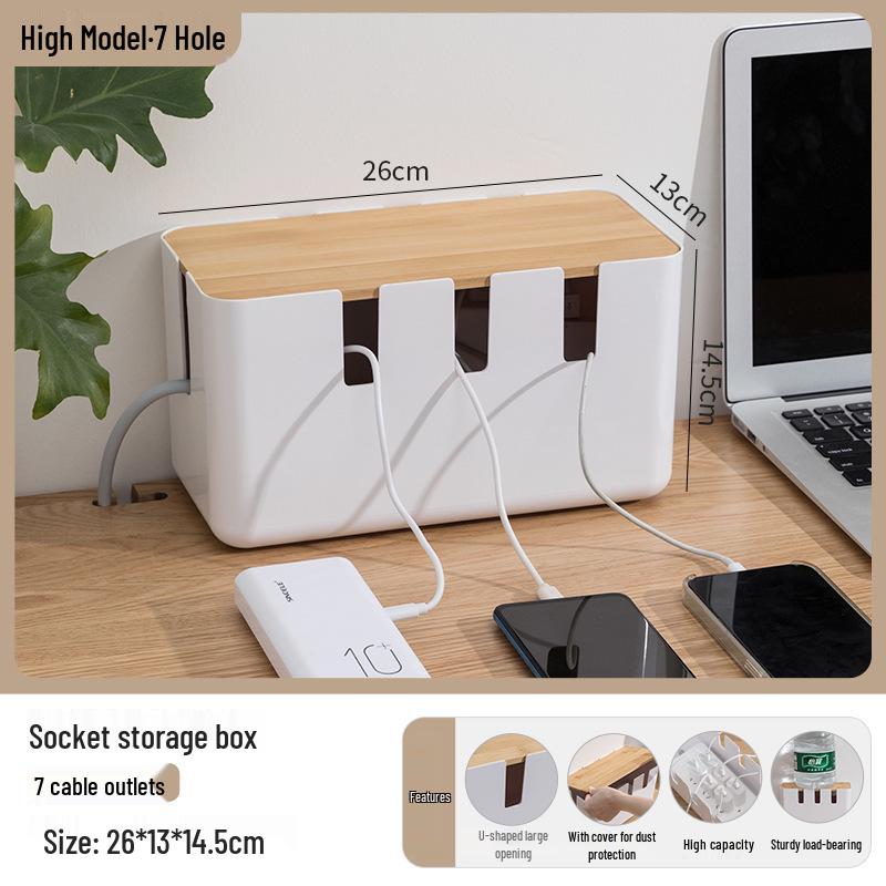 Golden Cat Power Strip & Cable Organizer Box