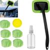 8Pcs Car Windshield Cleaning Tool, Windshield Cleaner With With 5 Little Microfiber Pads That Can Be Washed/Reused, Window Cleaner Tool, For Auto