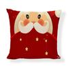 Red Series Santa Claus Pattern Throw Pillow Cover with Short Plush Print for Living Room Sofa Decoration Cushion Cover