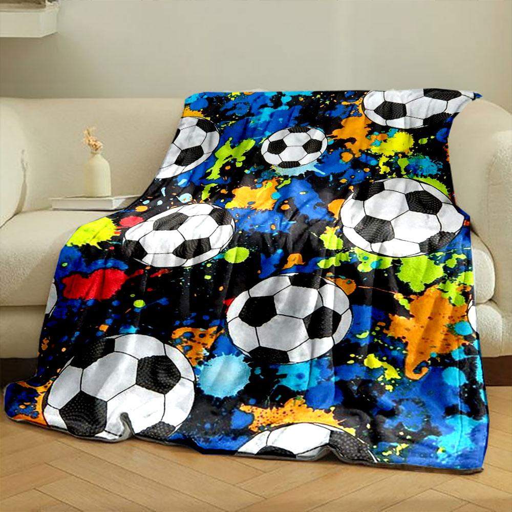Soccer Ball Splash Blanket bedroom Blanket for Livingroom Couch lunch break Soft throw for Friend's festival Gift
