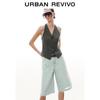 UR 2026 Women's Lace Patchwork Faux Two-Piece Buckle Vest