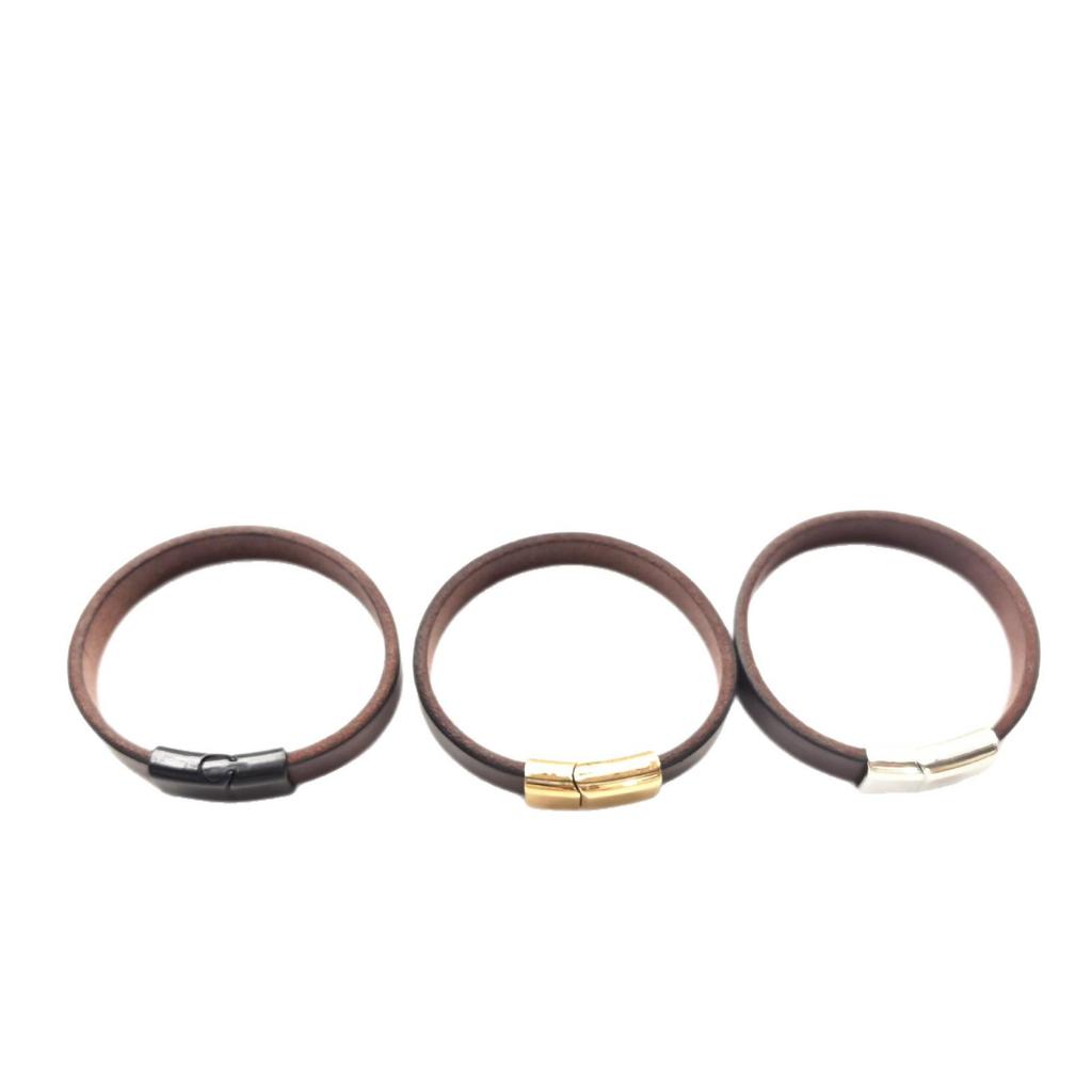 Europäisches Retro-Rindslederarmband mit magnetischem Legierungsverschluss