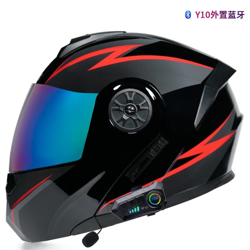 Full Face Motorcycle Helmet With Dual Visors Bluetooth Module Electric Scooter Riders Unisex Adult ABS Winter Use