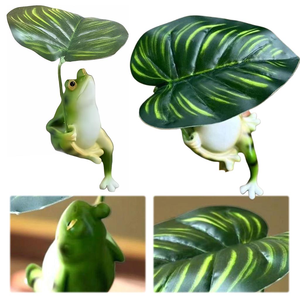 Froschstatue Grüne Froschfigur Gartenornament Froschdekorationen Feengarten Dekoration