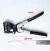 Manual Sheet Metal Round Hole Punch Tool for Advertising, Aluminum Edge, and Stainless Steel.
