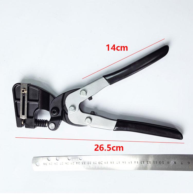 Manual Sheet Metal Round Hole Punch Tool for Advertising, Aluminum Edge, and Stainless Steel.