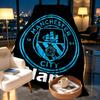 Custom Name Personalized Manchester City FC Print Blankets, Home Decor, Bedroom, Sofa, Camping, Couch, Gifts for Birthday Christmas