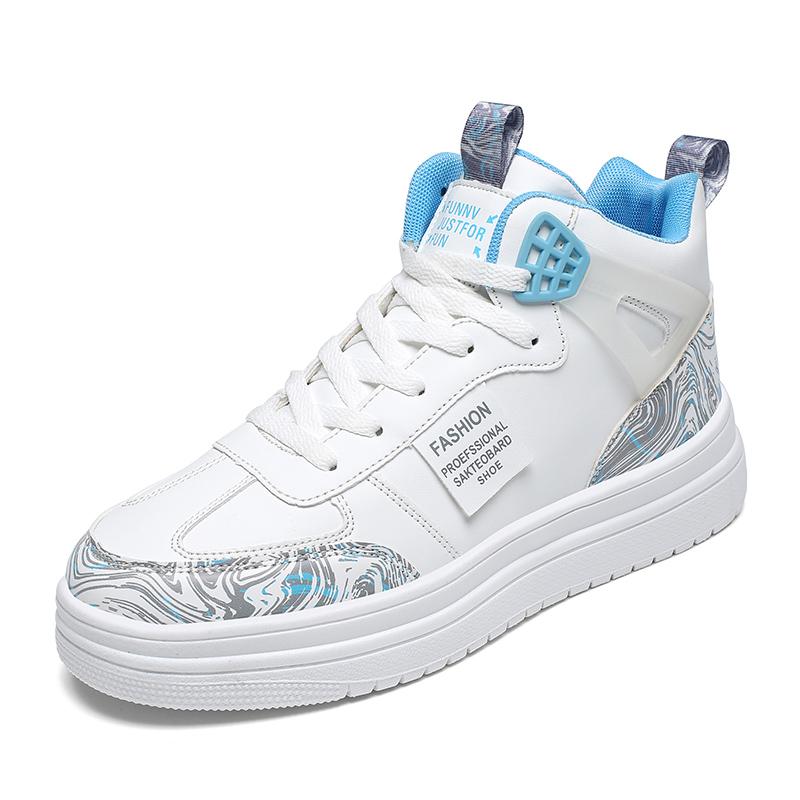 Casual High Top Small White Shoes Men's and Women's Thick Sole Elevating Sports Shoes Skates Comfortable Deodorant Sports Shoes