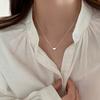 925 Silver Geometric Necklace Women Simple Personality Charm Pendant Choker Birthday Gift Exquisite Jewelry