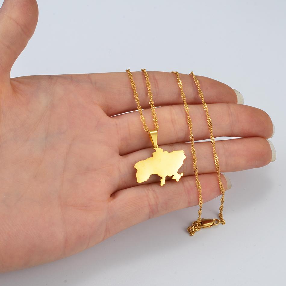 Ukraine Karte Anhänger Halskette Ukrainischer Schmuck Geschenke #212921