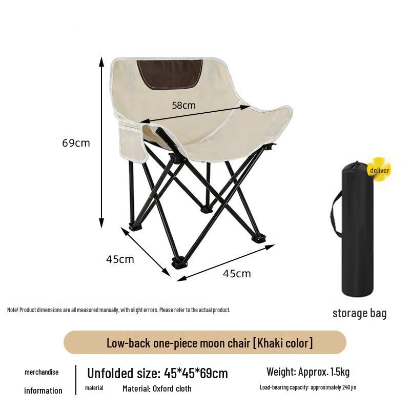 Portable Outdoor Folding Moon Chair for Camping, Beach, Fishing, and Sketching