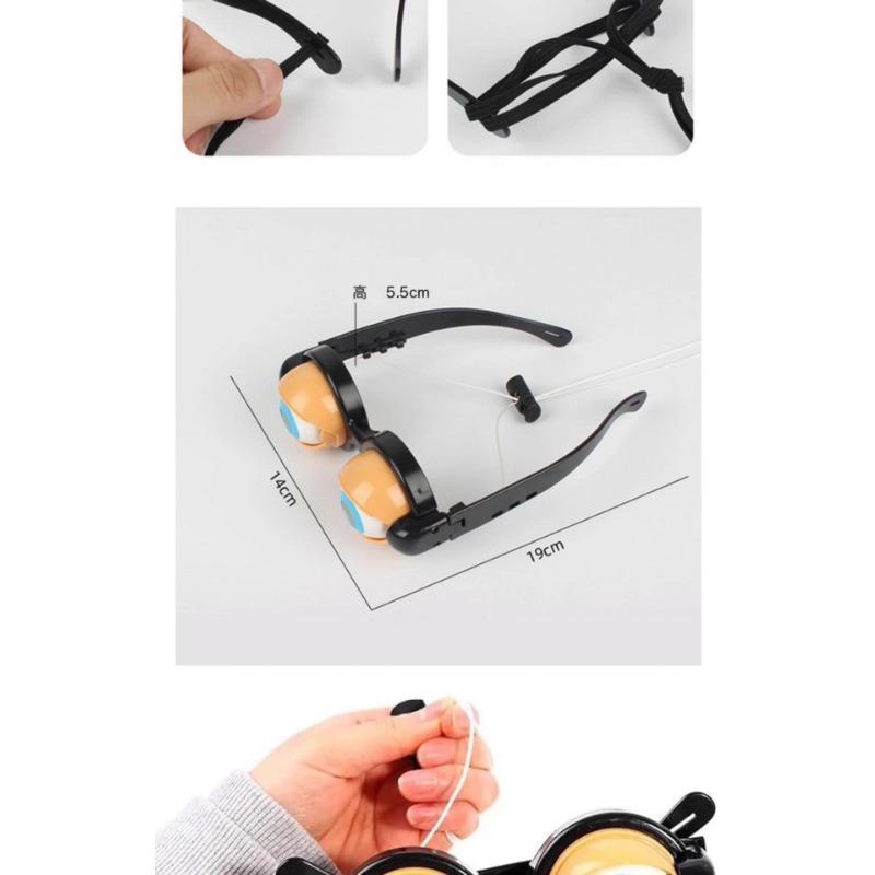 Creative Novelty Pull String Winking Trick Glasses Spoof Funny Crazy Glasses Toys Gifts for Adults and Children