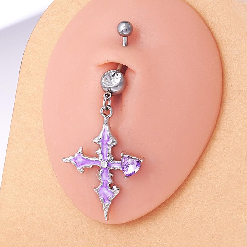 

Stainless Steel Navel Rings For Women Flash Bikini Belly Button Nail Body Decor Piercings Jewelry as the picture