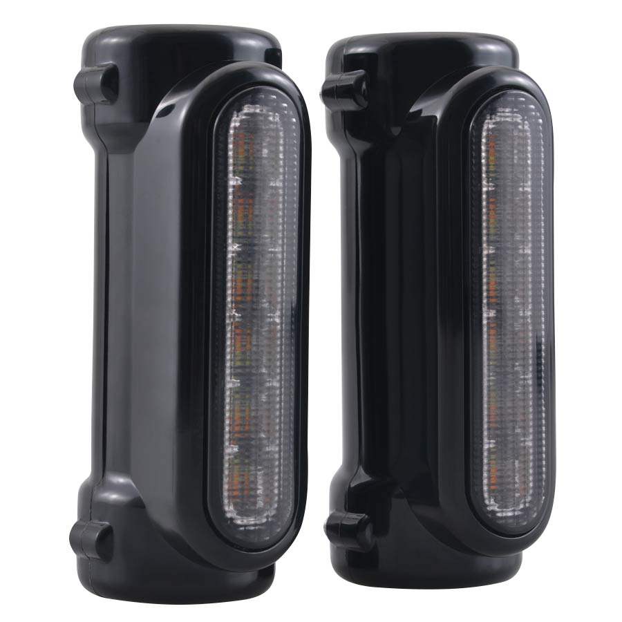 For Harley Victory Others Models with Bars Motorcycle Accessories 1.25'' Left & Right Crash Bar Turn Signal Light Running Light
