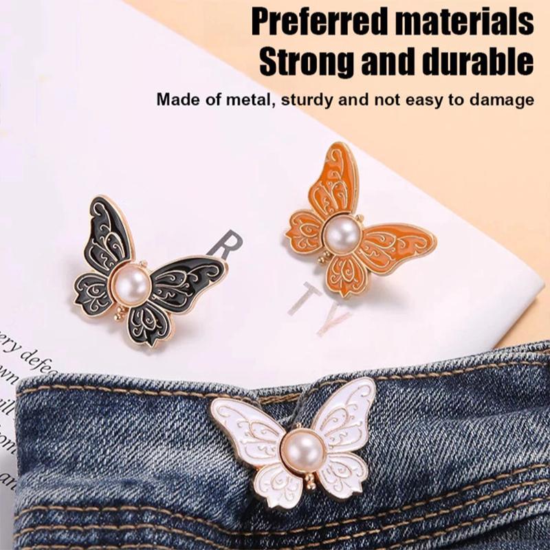 Adjustable Waist Clip Brooch Butterfly Slimming Pin for Women Collar Accessory Elegant Fashion for Dresses and Shirts
