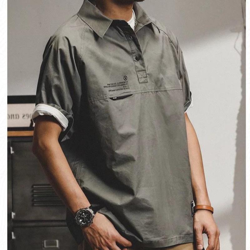 Men's Retro Short-Sleeve Casual Summer Workwear Shirt