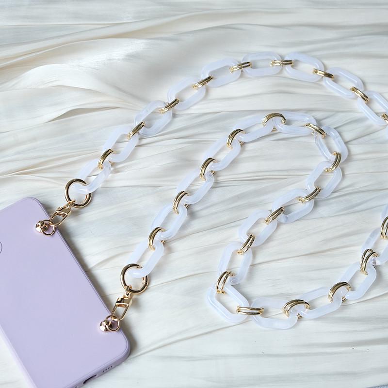 New Phone Chain Accessory Detachable Parts Amber Crossbody Resin Cute Strap Phone Case Chains Acrylic Shoulder Lanyard Hanging Chain