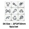 D6 Dice Collection Telling Story Cube High Quality Acrylic 6 Sided Dice Funny Engraved Patterns for Children Education Toys and Games