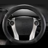 Customized for Toyota Prius Microfiber Leather Steering Wheel Cover for Prius C Aqua 2010 2011 2012 2013 2014 2015 2016 2017 2018 2019 Black Car