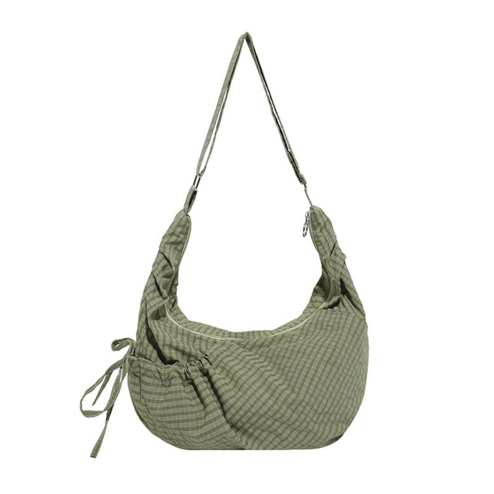 Lightweight Pleated Shoulder Bag Ballet Style Canvas Dumpling Bag  Spring Summer