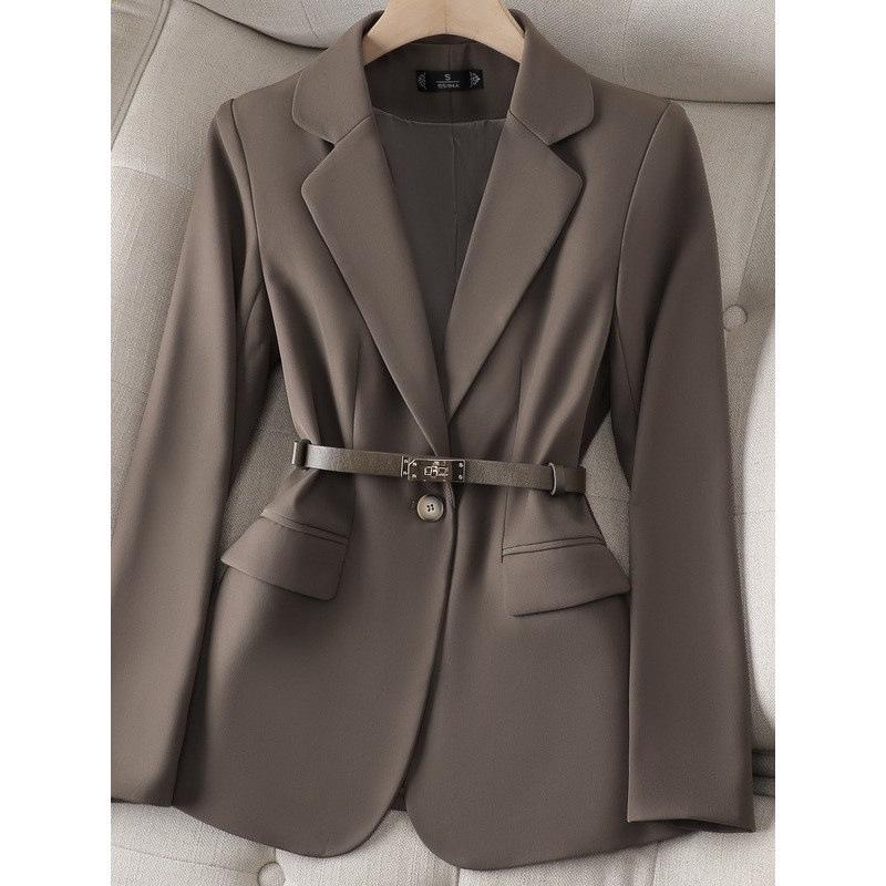 Premium Autumn/Winter Women's Elegant Textured Blazer - Formal High-End Jacket