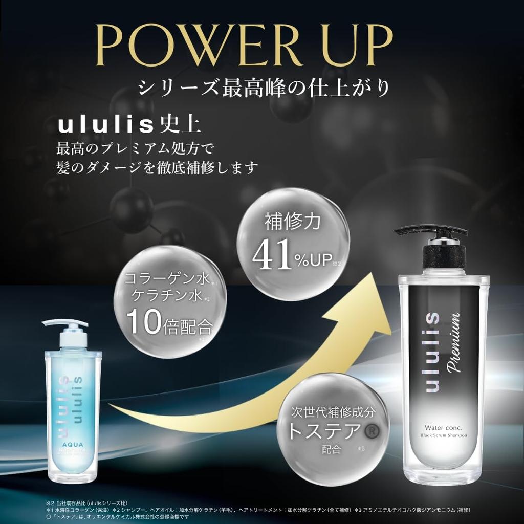 Ululis Ullis Premium Wasser-Konzentrat Schwarzes Serum Shampoo Behandlung Set &