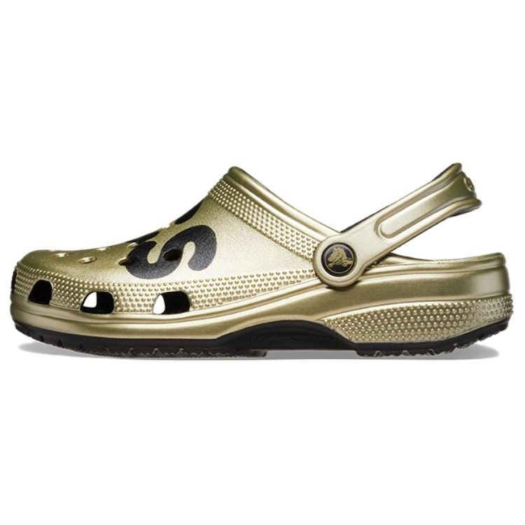 Crocs Eva Fashion Versatile Lightweight Breathable Clogs Unisex Footwear Gold 210803-797