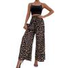Spring Women's Fashion Classic Leopard Print Elastic Waist Draped Loose Casual Wide-Leg Pants