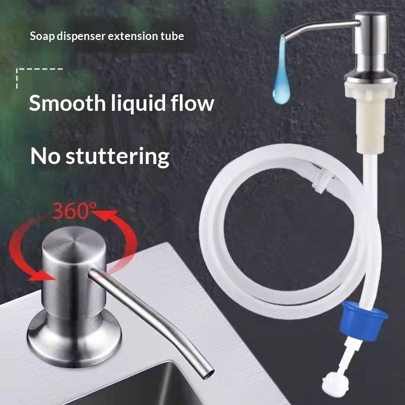 Home Accessory Kitchen Detergent Dispenser Black Marble Soap For Sink Pump Stainless Steel Liquid Pressure Hand Hardware