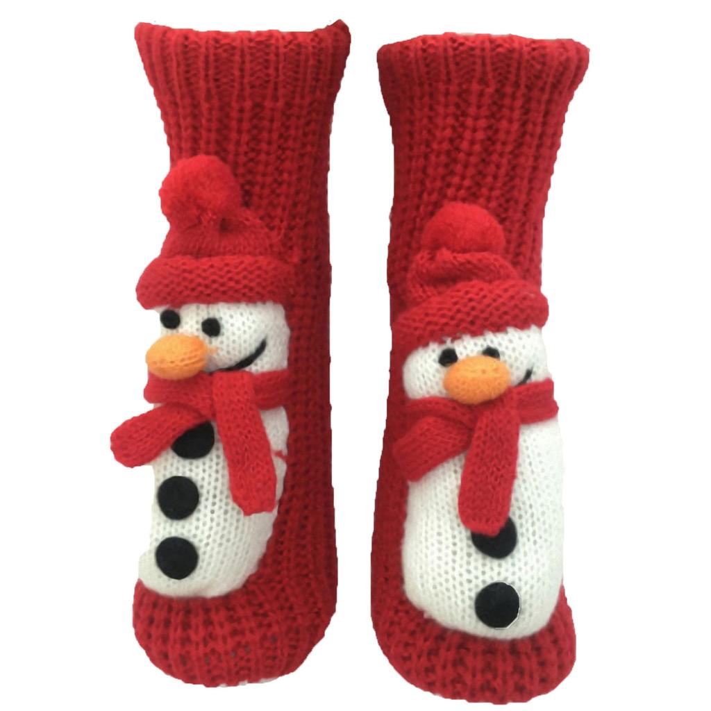 Meias Femininas 3D de Desenho Animado Grossas de Lã, Meias de Chão para Adultos, Meias de Natal